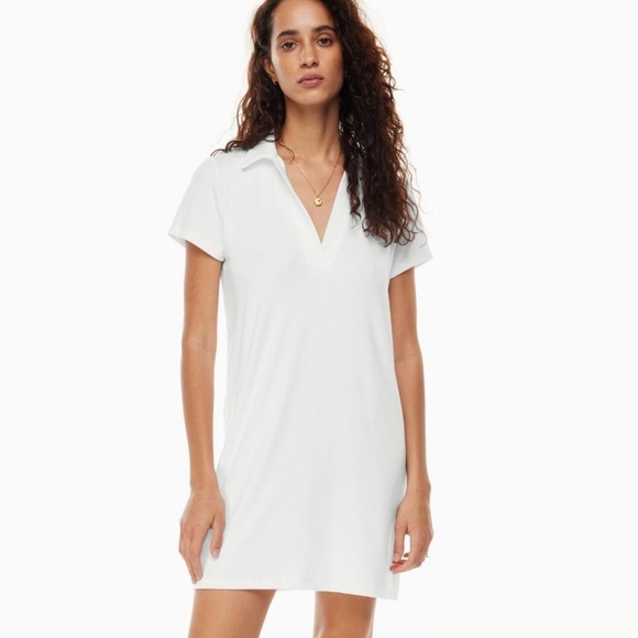Aritzia Dresses & Skirts - Aritzia Wilfred Free White Lounge Polo Dress